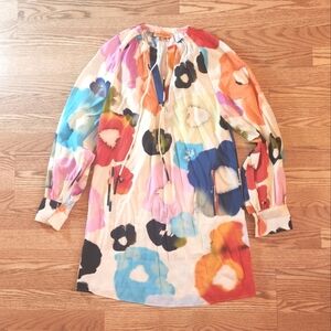 GUC Stine Goya Dounya Floral Voile Mini Dress Light Fluid Eco Vero, Size XS